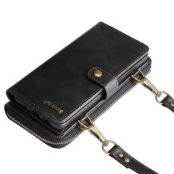 Étui portefeuille magnétique en cuir pour iPhone 11 12 13 14 Pro Max poignées amovibles housse