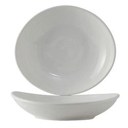 Tuxton BWB-105J 10 1/2 oz Oval DuraTuxÂ© Bowl - Ceramic, White, 12/Case