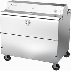 Victory Refrigeration VMCFD49-1-S-HC Milk Cooler w/ Dual Top & Side Access - 768 Half Pint Carton Capacity, 115v, Silver