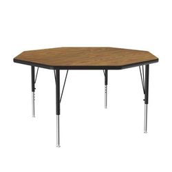 Correll A48-OCT-06 48" Octagonal Table w/ 1 1/4" High Pressure Top, Oak, Brown
