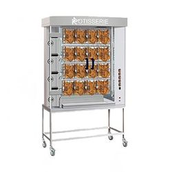 Rotisol USA FFS1175-4G-SS LP Gas 4 Spit Spatchcock Commercial Rotisserie w/ 16 Bird Capacity, Liquid Propane, Silver, Gas Type: LP, 208/240 V