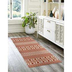 APHRODITE STRIPE RUST Kitchen Mat By Becky Bailey