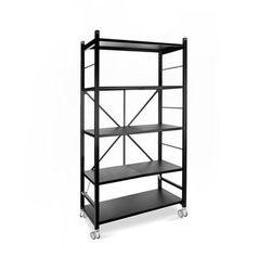 Eastern Tabletop Z1000 Mobile Display Tower w/ (5) Shelves & Aluminum Frame - 36"L x 16 3/4"W x 36"H, Black