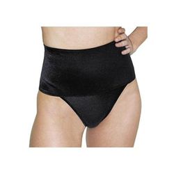 Plus Size Women's Soft Shaping Wide Band Thong by Rago in Black (Size XL)