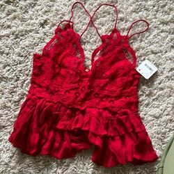 Free People Tops | Free People Adella Cami | Color: Red | Size: S