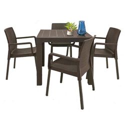 Napoli 5-Piece Dining Set-Brown - Hospitality Rattan RBO-NAPOLI-BRW-5DA