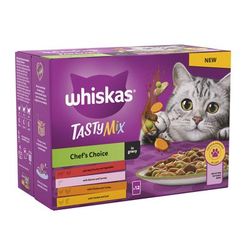 48x85g Chef's Choice in Gravy 1+ Whiskas Tasty Mix Wet Cat Food