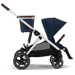 Cybex Gazelle S Single-to-Double Stroller - Silver Frame / Ocean Blue