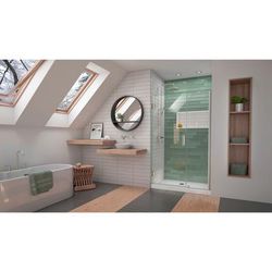 Dreamline DreamLine Unidoor-LS 47 - 48 inch W x 72 inch H Frameless Hinged Shower Door in Brushed Nickel SHDR-2047722-04
