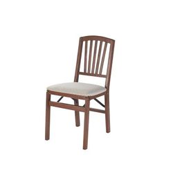 Slat Back Wood Folding Chairs, Set Of 2 by Stakmore in Cherry