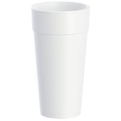 Dart 24J16 J Cup 24 oz Insulated Foam Cup - Polystyrene, White, 24 Ounce, Case of 500