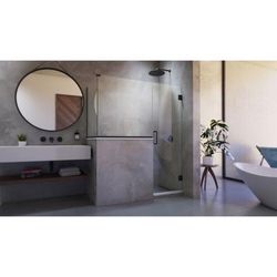 Dreamline DreamLine Unidoor Plus 59 inch W x 36 3/8 inch D x 72 inch H Frameless Hinged Shower Enclosure in Matte Black SHEN-2429303436-09
