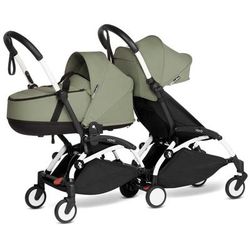 Babyzen YOYO Connect Double Stroller Bassinet / 6+ Bundle - White / Olive