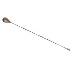 Barfly M37013ACP 15 3/4" Bar Spoon w/ Weighted Teardrop End, Antique Copper