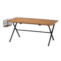 Mariela Natural Brown And Black Low Profile Coffee Table With Basket by Baxton Studio in Natural Brown Black