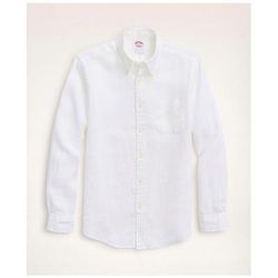 Brooks Brothers Men's Big & Tall Sport Shirt, Irish Linen | White | Size 3X Tall