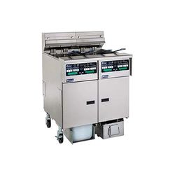 Pitco SELV14T-C/FD Solstice Commercial Electric Fryer - (2) 15 lb Vats, Floor Model, 208v/3ph, Stainless Steel