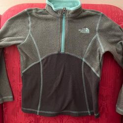 The North Face Shirts & Tops | Girls North Face Glacier 1/4 Zip Up Fleece Gray/Green Size Xs | Color: Gray | Size: Xsb