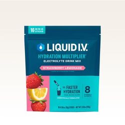 Liquid I.V. Strawberry Lemonade Powdered Hydration Multiplier® (16 pack) - Powdered Electrolyte Drink Mix Packets
