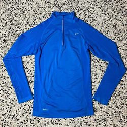 Nike Tops | Nike Fit Dry Athletic 1/4-Zip Long Sleeve Shirtmedium, Blue | Color: Blue | Size: M