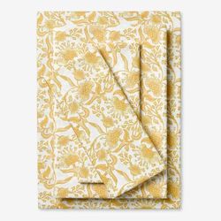Comfort Cloud Floral Sheet Set by BrylaneHome in Yellow (Size FULL)