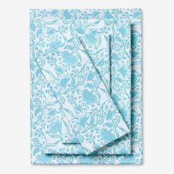 Comfort Cloud Floral Sheet Set by BrylaneHome in Light Aqua (Size KING)