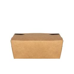ITI TG-KB- 8 45 oz Kraft Microwavable Folded Paper 8 Take-Out, 6" x 4.68" x 2.5", Brown