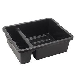 Winco PLTC-7K Bus Box w/ 2 Compartments - 21" x 16 3/4" x 6 1/2", Black