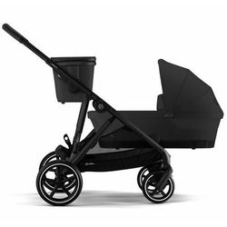 Cybex Gazelle S Single-to-Double Stroller + Cot Bundle - Navy Blue / Moon Black (Taupe Frame)