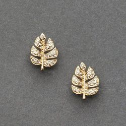 Lucky Brand Pave Monstera Stud - Women's Ladies Accessories Jewelry Earrings in Gold