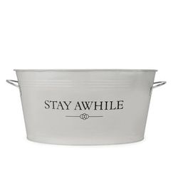 Stay Awhile Metal Drink Tub by Twine in Grey