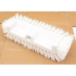 Carlisle 40422EC02 10" Dual Surface Floor Scrub Brush Head - Split Shape, Poly/Plastic, White