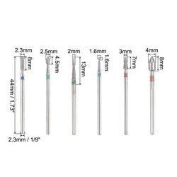 10pcs 1/9" Shank Nail Drill Bits Set for Removing Acrylic Gel Nails Cuticle - Multicolor