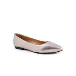 Extra Wide Width Women's Estee Slip On Flats by Trotters in Pewter Metallic (Size 7 1/2 WW)