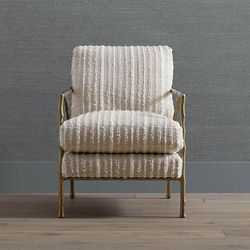 Burton Accent Chair - Stone Ross Performance Leather - Frontgate