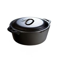 Lodge L10DOL3 7 qt Cast Iron Dutch Oven, Black