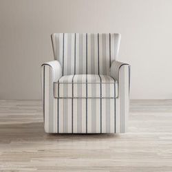 Blakely Blue Stripe Contemporary Swivel Accent Chair - Jofran BLAKELY-SW-BSTRP
