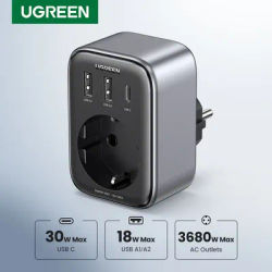UGREEN – chargeur mural USB 30W GaN PD avec prises de courant alternatif pour téléphone portable