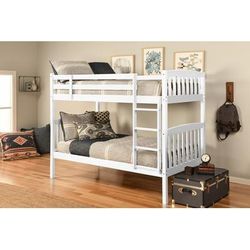 Claire Twin/Twin Bunk Bed in White - KFTTCLWHT4