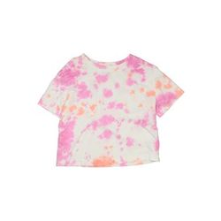 Short Sleeve T-Shirt: White Tie-dye Tops - Kids Girl's Size 10