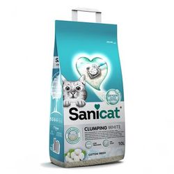 10l Cotton Fresh White Clumping Sanicat Cat Litter
