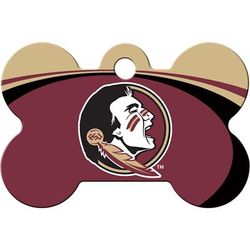 Florida State Seminoles NCAA Bone Personalized Engraved Pet ID Tag, Large, Black