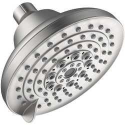 Brushed Nickel Adjustable Shower Head with Anti-Clogging Nozzles, 6 Spray Settings High Pressure 5" Rain Shower Head