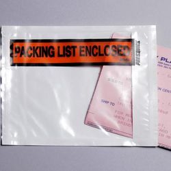 LK Packaging LPLEC Packing List Envelope - 5 1/2"L x 4 1/2"W, LDPE, Clear, Printed "Packing List Enclosed", Case of 1000