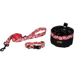 Dog 3-Piece Set, Hawaiian Red, Small