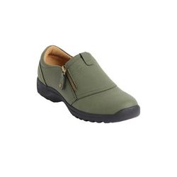 Wide Width Women's The Aidan Flat by Comfortview in Dark Moss (Size 7 1/2 W)
