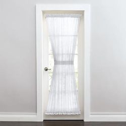Wide Width BH Studio Sheer Voile Door Panel With Tiebacks by BH Studio in Eggshell (Size 60" W 72" L) Window Curtain
