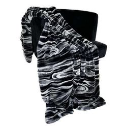 Plutus Black White Galaxy Faux Fur Luxury Throw Blanket - Plutus PBSF2316-4860-TC