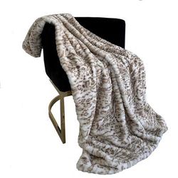 Plutus Light Brown Luxe Lash Faux Fur Luxury Throw Blanket - Plutus PBSF2320-3660-TC