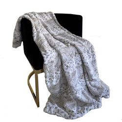 Plutus Taupe Lynx Faux Fur Luxury Throw Blanket - Plutus PBSF2330-3660-TC